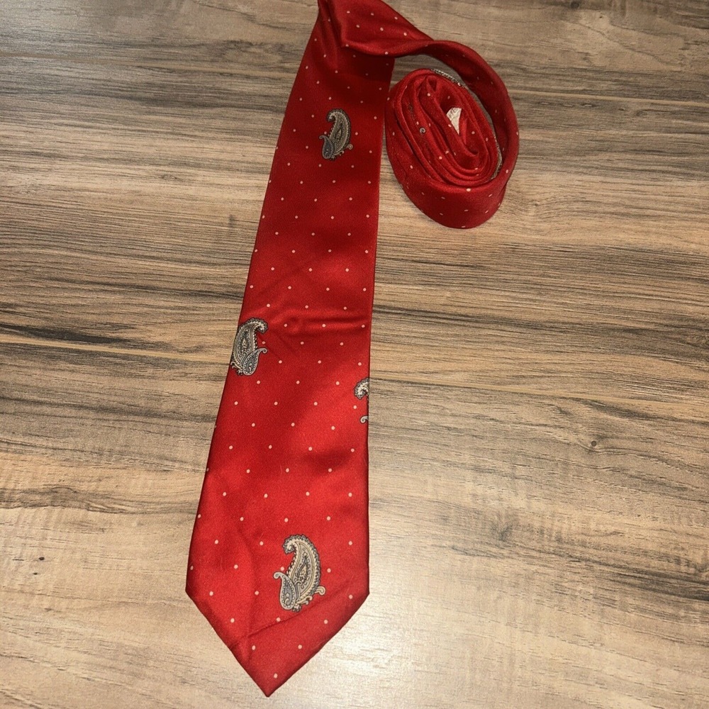 100% Silk Pack‎ Rabanne Paris Paisley Tie W/ Polka Dots